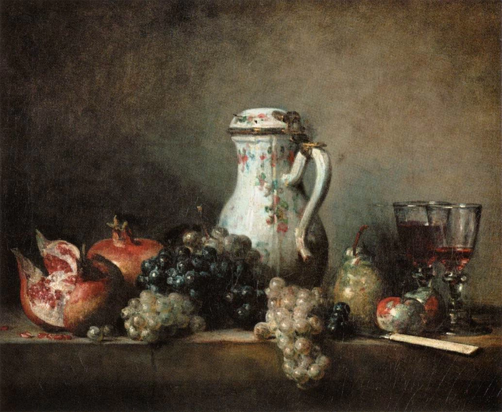 Jean Siméon Chardin - 132, Uva e Melograni, Louvre, Parigi